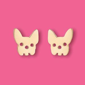 Gold Dog Earrings